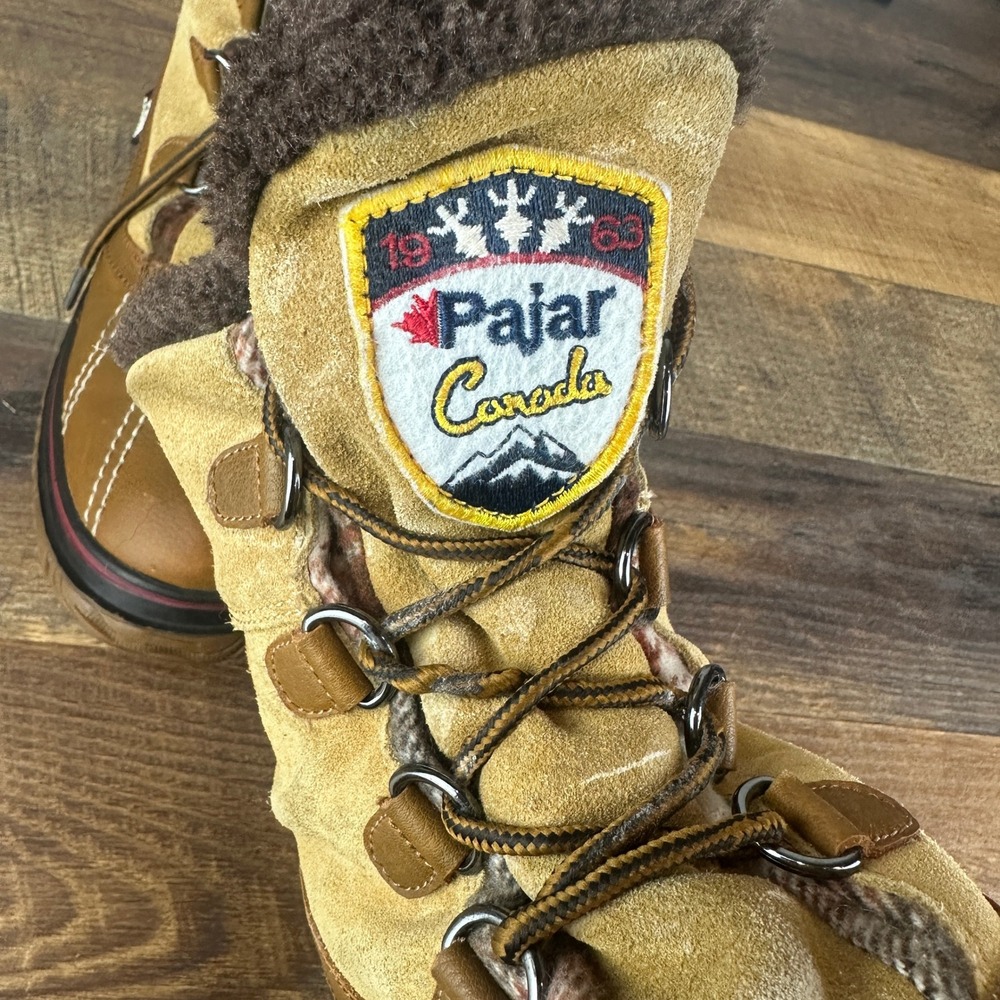 Pajar Canada Waterproof Winter Boots Brown Leather Suede‎ Faux Fur USA 10 EUR 41 - Picture 10 of 11